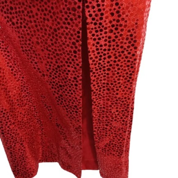 Vintage 1970s Flirtations By Alfred Angelo Maxi Dress Ball Gown Red Sequin 4 - Picture 5 of 9